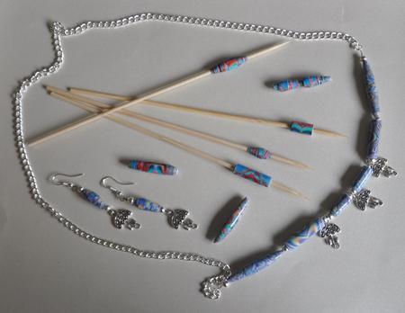 Coordinated Bead Sampler #1 by Barbara Stubbings