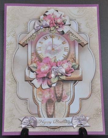 Beautiful Vintage Wall Clock with Roses by Barbara Stubbings