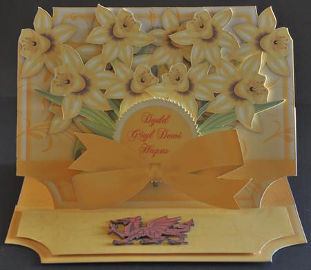 St. David's Day Greeting Card Easel by Barbara Stubbings