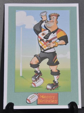Rugby Dude: Black,red,yellow by Barbara Stubbings