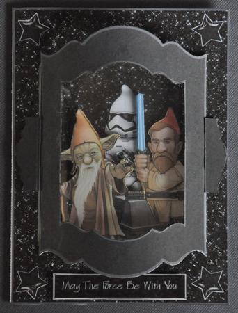 Gnome Wars (star Wars) Push to Beau Window Card Kit by Barbara Stubbings