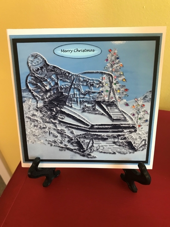 Winter Snowmobile Sports Quick Card Topper by Barbara Wuertz