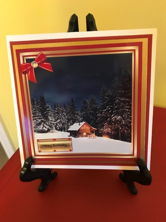 CHRISTMAS CABIN IN THE SNOW by Barbara Wuertz