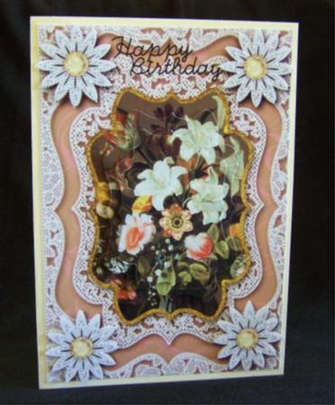 Mixed Lillies A5 Card Front Step by Step by Barbara Andrews