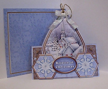 Blue Church Snowflake Rejoice at Christmas Teardrop Trio Kit by Barbara Hiebert