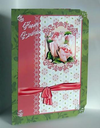 Pink Rose's Card Front by Barbara Hiebert