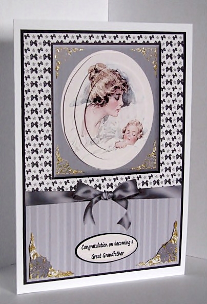 Mother and Child in Grey for Great Grandparents Qs by Barbara Hiebert