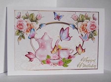 Tea Time Ivory Butterflies by Barbara Hiebert