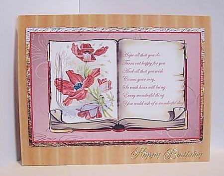 Vintage Poppy Book Card Front by Barbara Hiebert