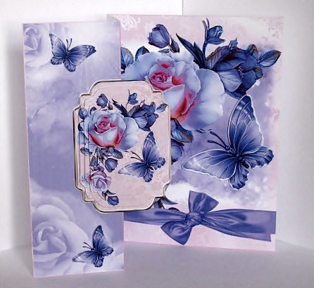 Purple and Pink Roses No Holes Cut and Fold by Barbara Hiebert