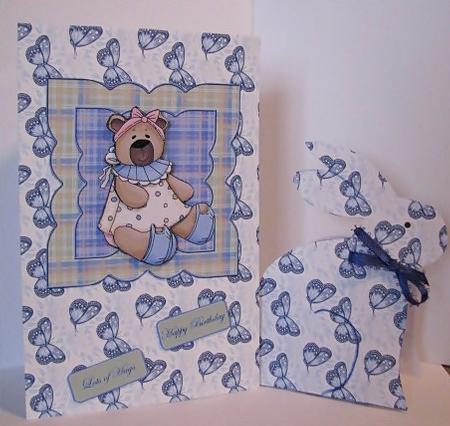 Baby Bear First Birthday and Sentiment Tags by Barbara Hiebert