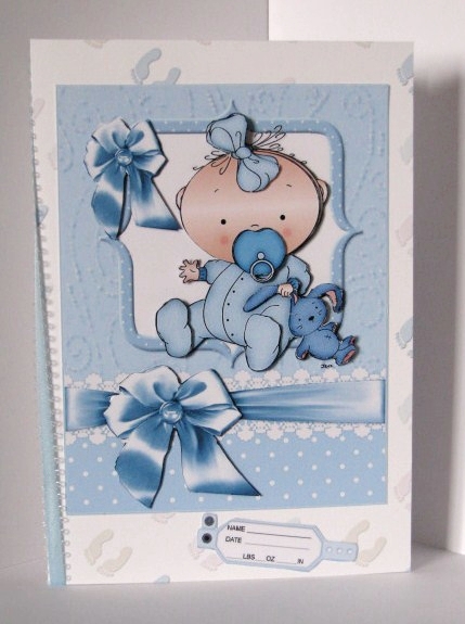 New Baby Boy with Teddy by Barbara Hiebert