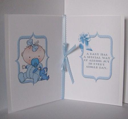 New Baby Boy with Teddy Insert by Barbara Hiebert