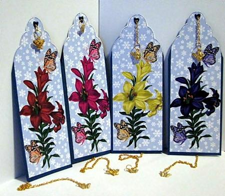 Beautiful Lillies with Butterflies Bookmarks by Barbara Hiebert
