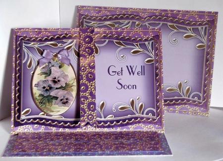 Purple Pansies Get Well Soon Easel Book Kit by Barbara Hiebert
