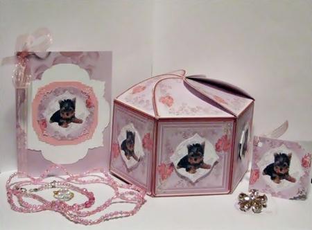 Cute Yorkie Large Hexagonal Gift Box Mini Kit by Barbara Hiebert