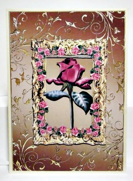 Beautiful Rose Frame Toppers in Gold and Silver by Barbara Hiebert