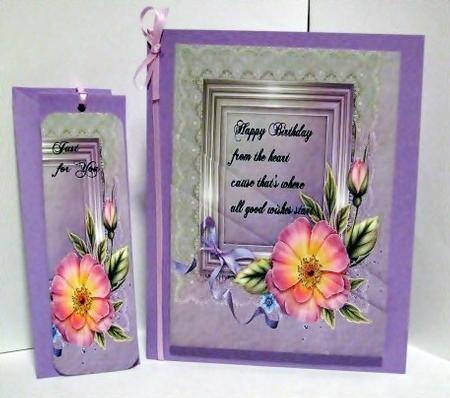 Morning Rose Pockets and Bookmark by Barbara Hiebert