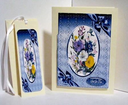 Flowers Ribbon Bookmark and Pockets by Barbara Hiebert