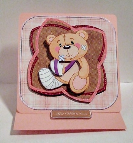 Poorly Bear Card Front with Topper by Barbara Hiebert