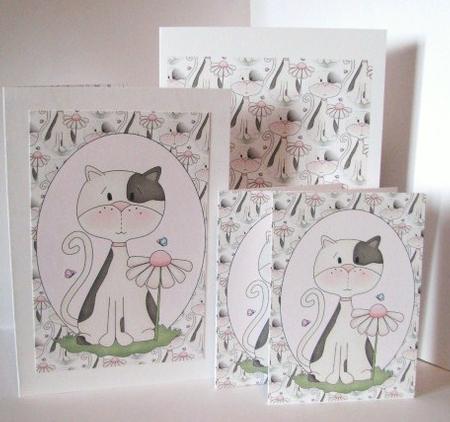 Cute Floral Cat Topper 2 by Barbara Hiebert
