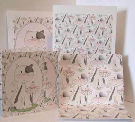Cute Floral Cat Backing Sheet 2 by Barbara Hiebert