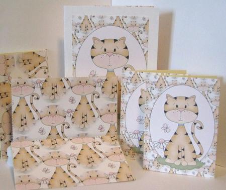 Cute Floral Cat Backing Sheet 3 by Barbara Hiebert