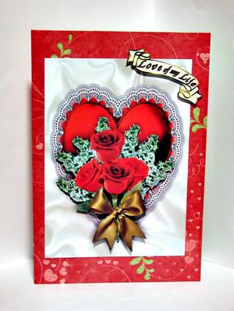 Heart Satin N Roses for Valentines by Barbara Hiebert