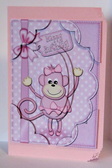A5 Tu Tu Monkey Scallop Corners and Pyramage by Barbara Hiebert