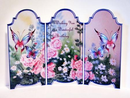 Trifold Garden and Butterflies by Barbara Hiebert