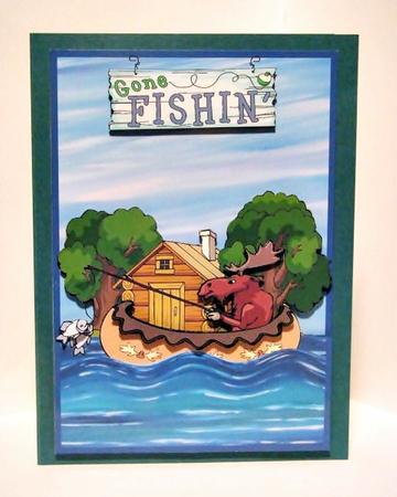 Gone Fishing Moose by Barbara Hiebert