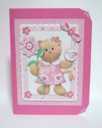 My Heart Purrs for You Valentine Quick Card by Barbara Hiebert