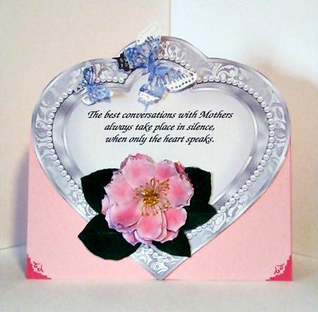 Pink Peony and Leaves 3D by Barbara Hiebert
