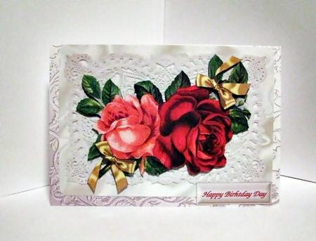 Vintage Roses on Ecru Lace by Barbara Hiebert