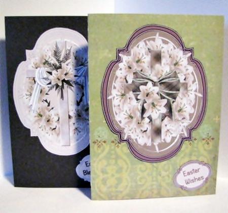 2x Easter Shaped Card Toppers by Barbara Hiebert