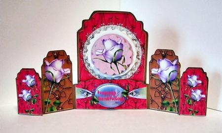 Lavender Rose Gatefold Pocket Card Mini Kit by Barbara Hiebert