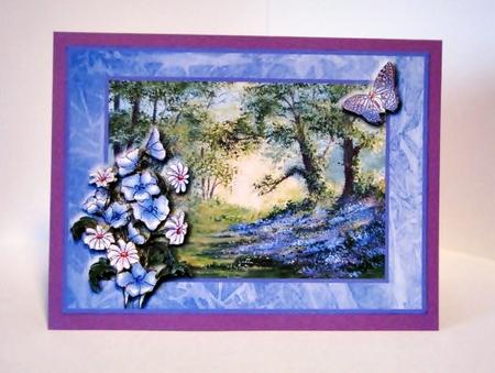 Bluebell Wood and Butterfly Decoupage Topper by Barbara Hiebert
