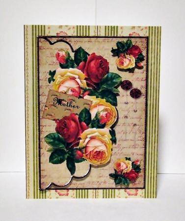 Vintage Roses Envelop Mothersday by Barbara Hiebert