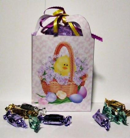 Pink Easter Chick Gift Bag by Barbara Hiebert