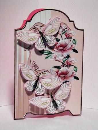 Screen Card Pink Butterflies by Barbara Hiebert