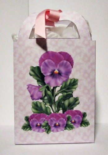 Purple Pansy Gift Bag by Barbara Hiebert