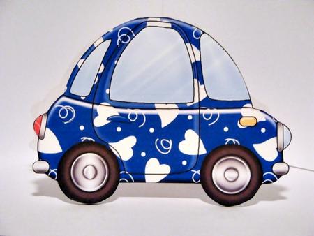 Funky Love Bug Car Shaped Card by Barbara Hiebert
