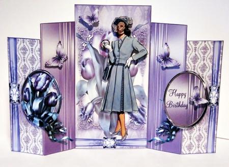 Art Deco Lady in Lilac Double No Holes Fold Mini Kit by Barbara Hiebert
