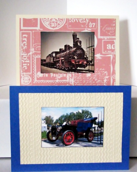 Vintage Train and Car Pyramid Sets by Barbara Hiebert