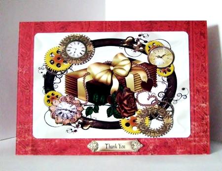 Love Letters with Gold Bow & Rose in Steampunk Frame A4 by Barbara Hiebert