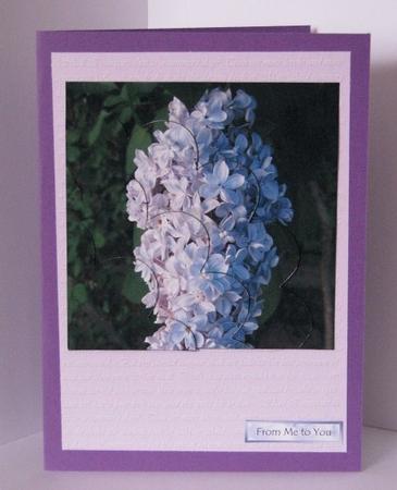 Lilac Flower Shell Edged Corner Stacker by Barbara Hiebert