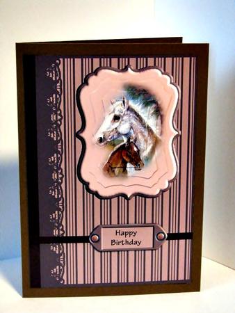 Horses Card Front by Barbara Hiebert