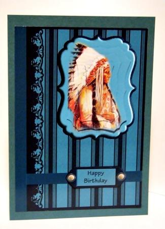 Indian Chief Card Front by Barbara Hiebert