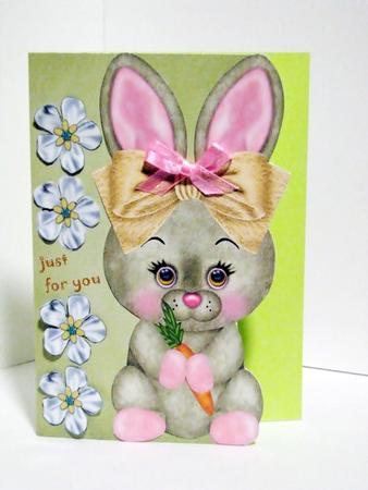Over the Edge Cute Bunny by Barbara Hiebert