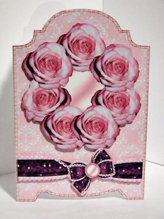 Screen Card Pink Roses by Barbara Hiebert